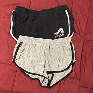 Surf Style Black and Gray Athletic Shorts